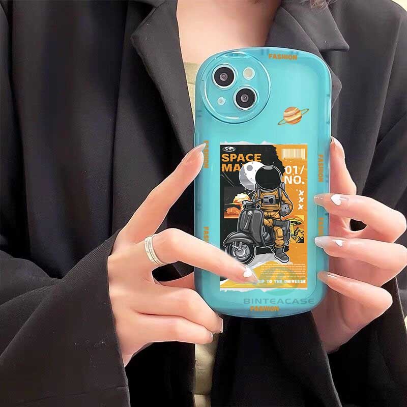 Case Bahan TPU Motif Astronaut Motor Untuk IPhone 11 11 Pro 11 Pro MAX 12 12 Pro 12 Pro MAX X XR XS MAX 6 6S 7 8 Plus