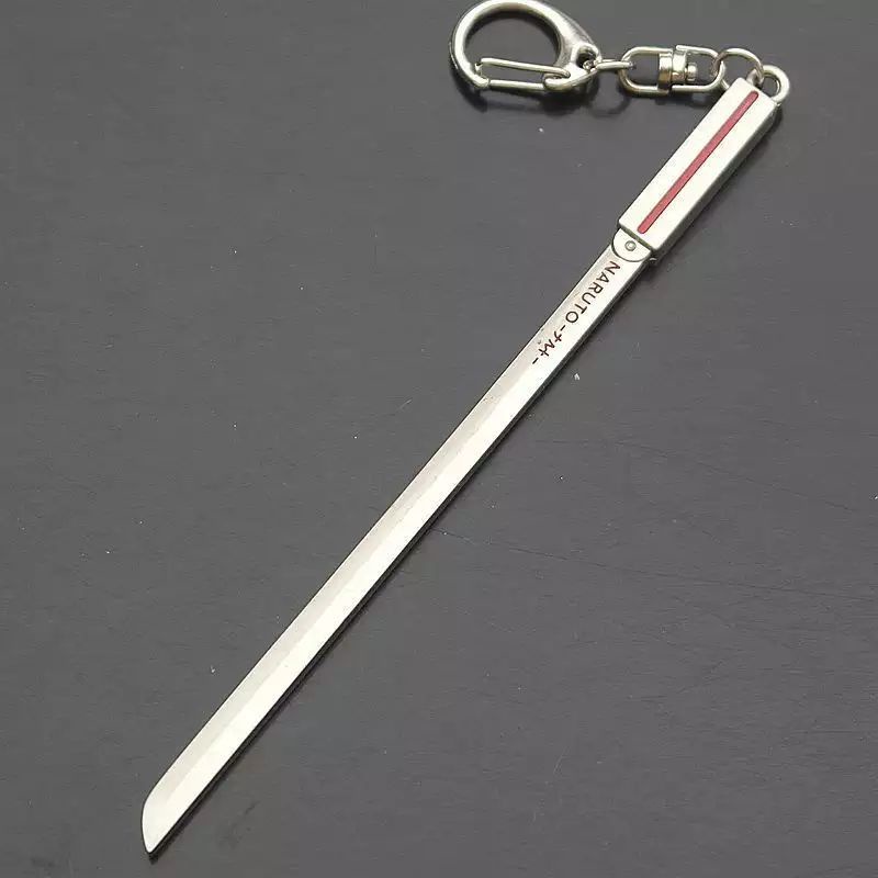 Gantungan kunci kunai senjata pedang anime naruto unik hiraishin minato shuriken kubikiribocho kusanagi sanjin no ogama keychain untuk motor tas mobil dompet-PedangKusanagi Slvr