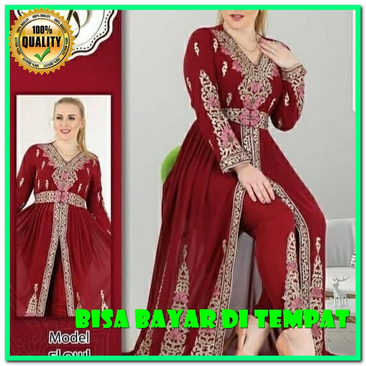 Baju Gamis Wanita Cewek Syari Remaja Sari Dewasa Wolfis Guchika M RM298  Terbaru Gaun India Maxi D