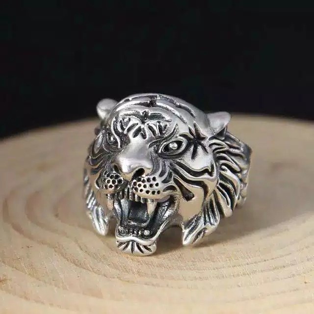 Cincin macan KEPALA hewan pria ring tiger HARIMAU MAUNG not TITANIUM stainless KEREN Premium EKSLUSIF