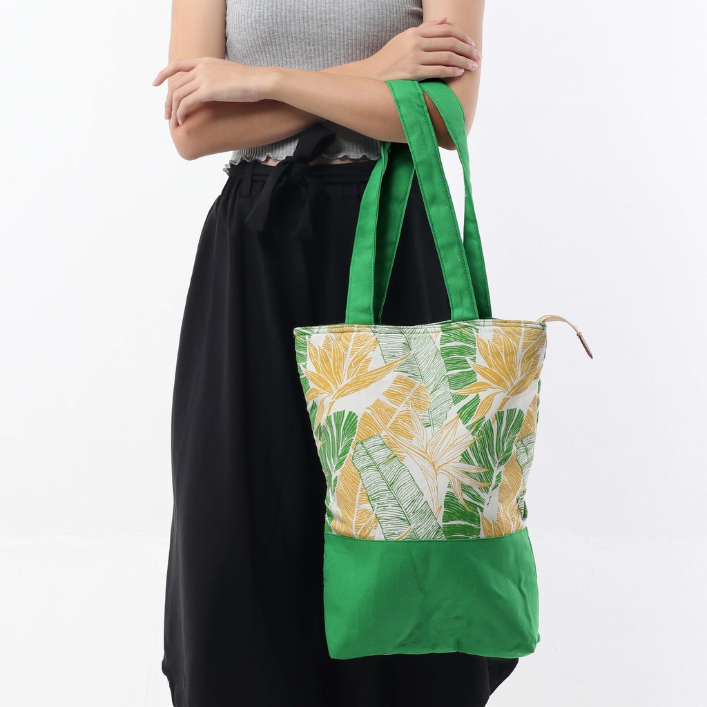 Tote Bag Kanvas Tropical Hijau