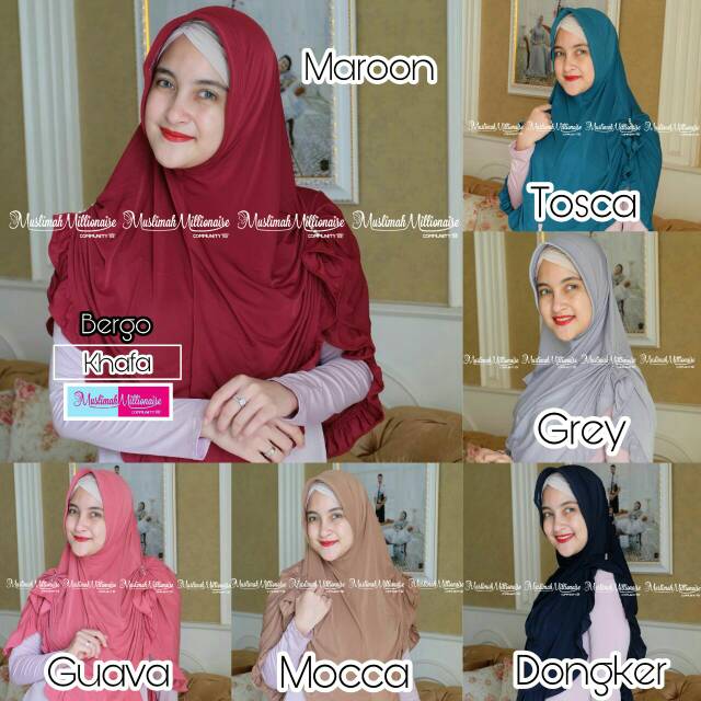 Bergo khafa dg sisi kiri dan kanan dgn kerut indah