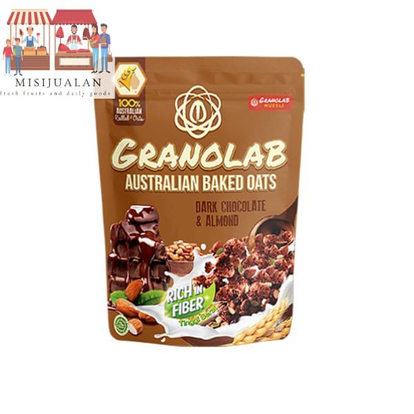 

Granolab Australian baked oats Dark choco & almond 210 gr