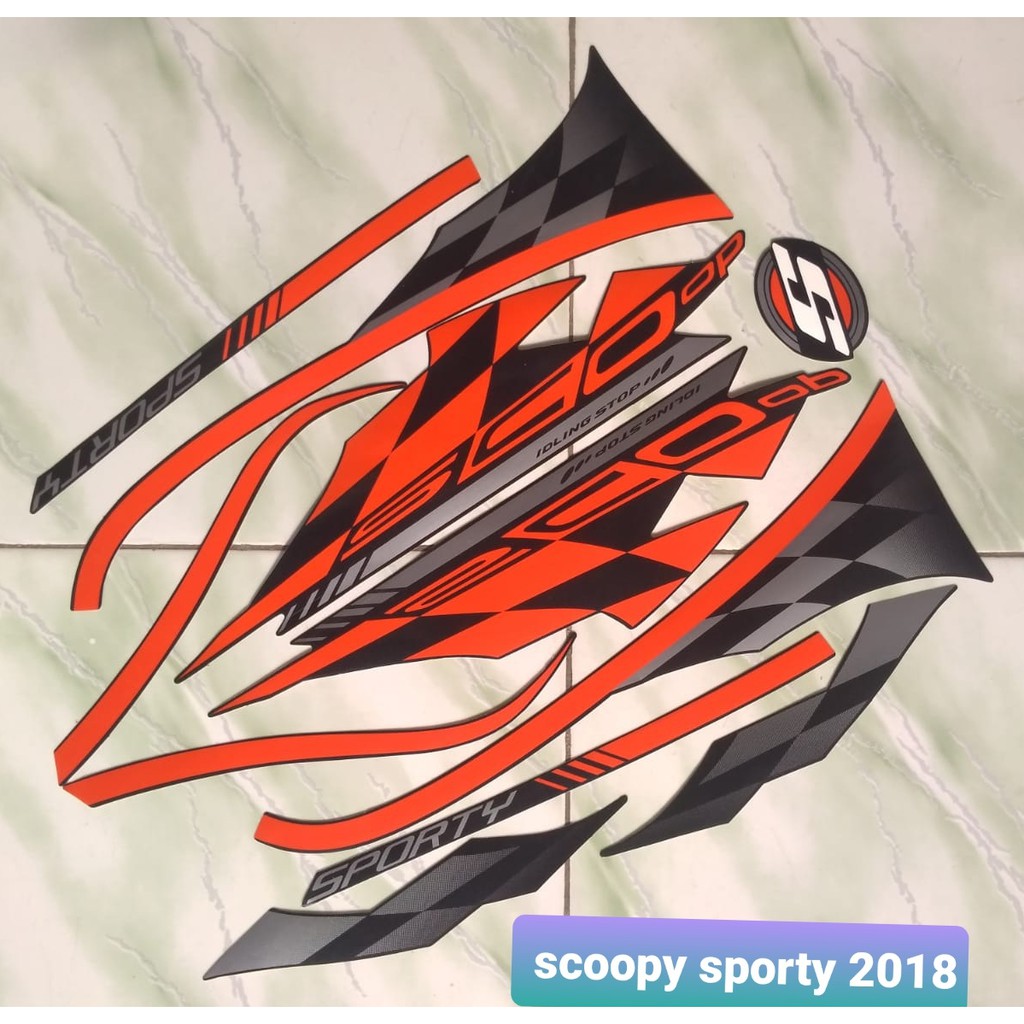 stiker striping bodi motor honda scoopy sporty 2018