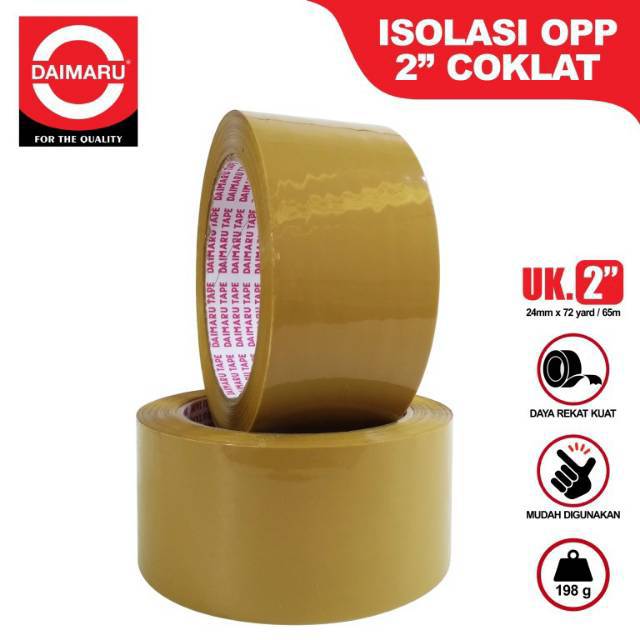 Lakban OPP Daimaru Coklat - Bening 2&quot; 90 Yard