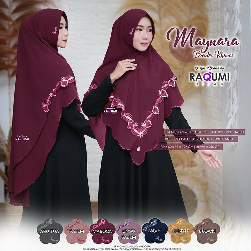 hijab MAYNARA BORDIR KHIMAR ORI RAQUMI HIJAB