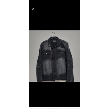 Rucas jade black biker denim jacket XL