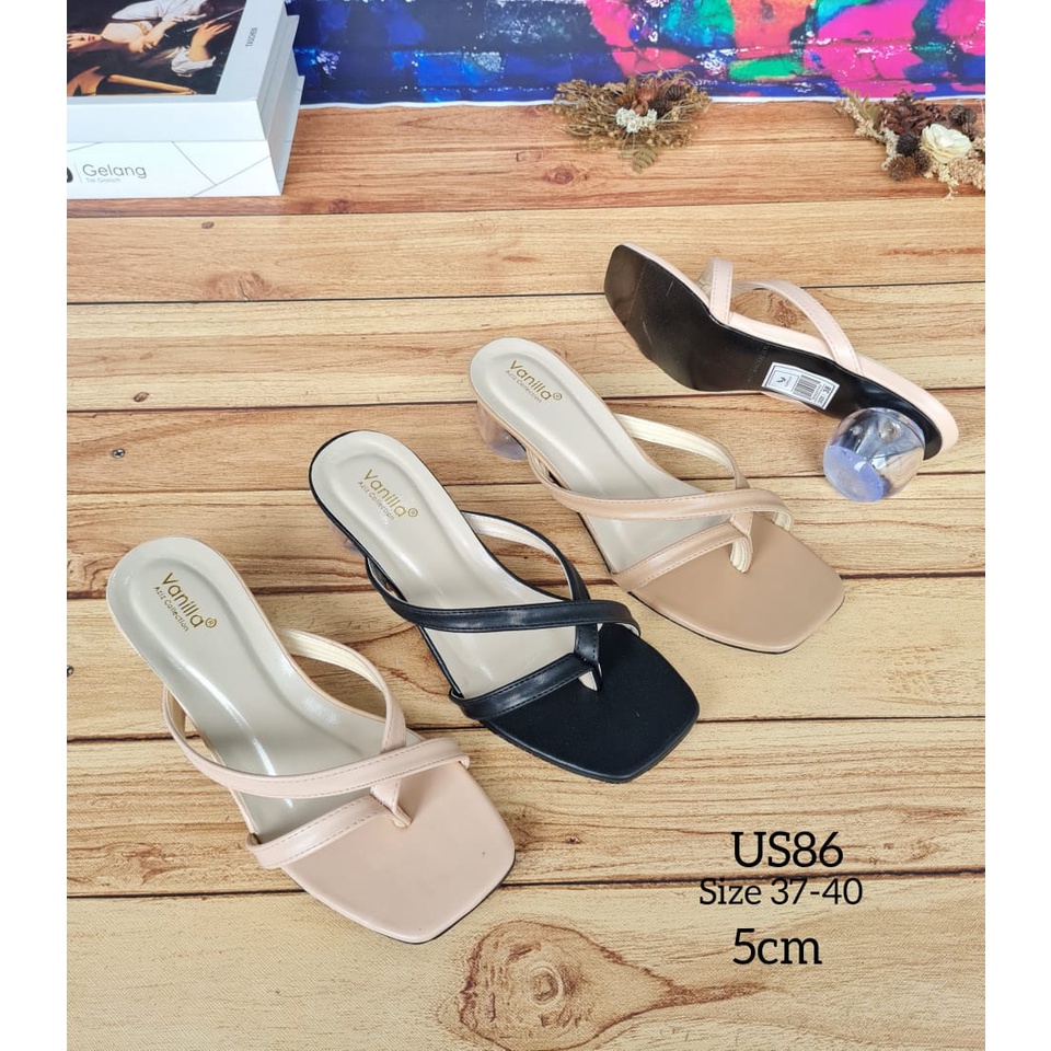 ABBUSHOES  Us 86 hak kaca telor jepit 5cm untuk wanita