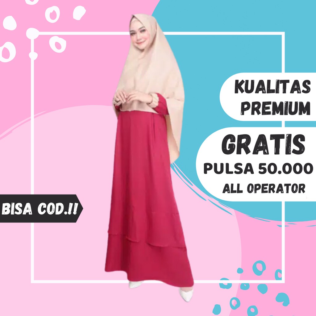  GAMIS  SYARI TERBARU MURAH  JUMBO REMAJA  CERUTY MODERN POLOS 