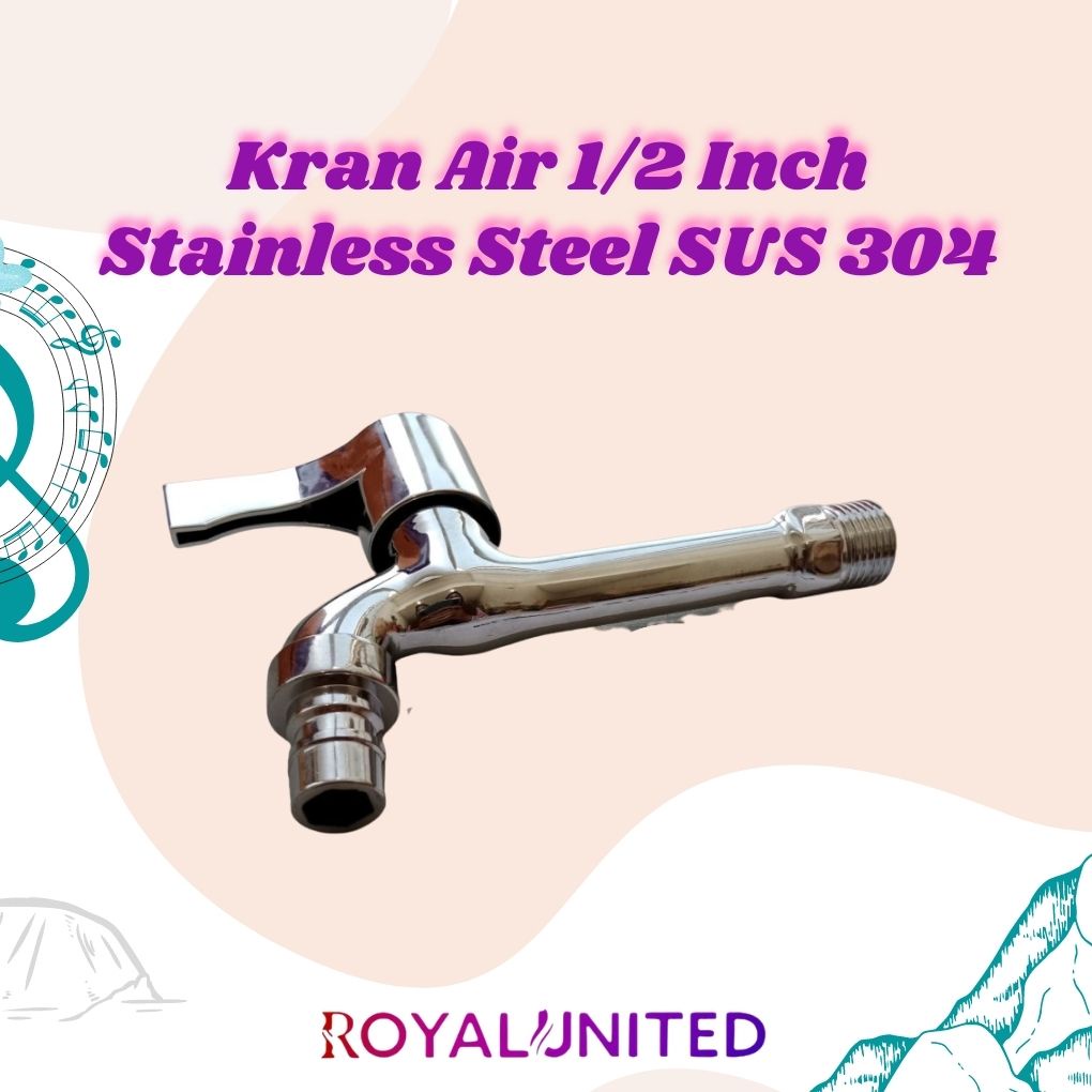 Kran Air 1/2 Inch Stainless Steel SUS 304 / Keran Mesin Cuci Taman / Keran Garansi