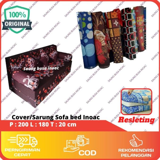 Cover/Sarung Kain Sofa Bed Inoac ukuran 200 x 180 x 20 -