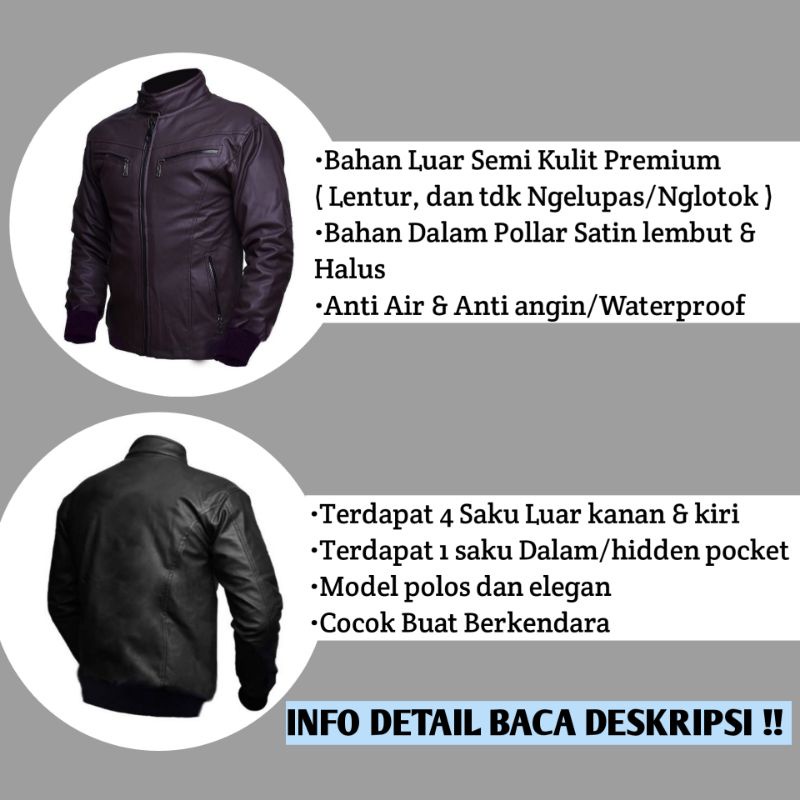 Jaket Kulit Distro BKR041 Premium Pria | Jaket Motor Bikers Touring cowok Laki laki