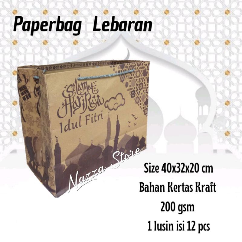 

Paperbag parcel lebaran 40x32x20 cm isi 12 pcs