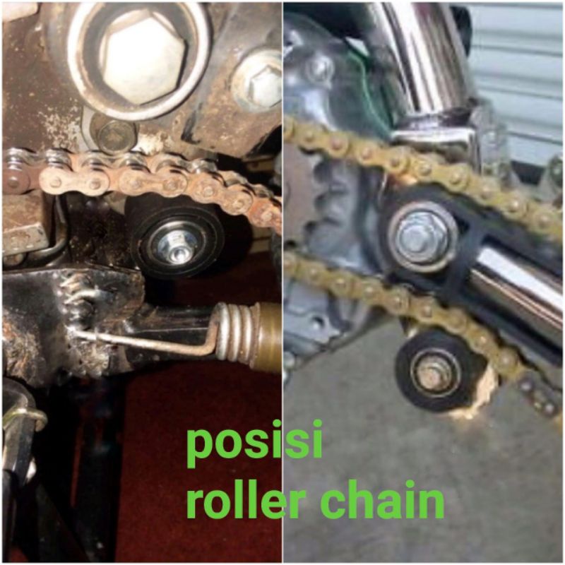 KARET ROLLER RANTAI / ROLLER CHAIN KLX150 CRF150 + BEARING LAKER HUTECH UNIVERSAL BEST QUALITY / roler rantai rante