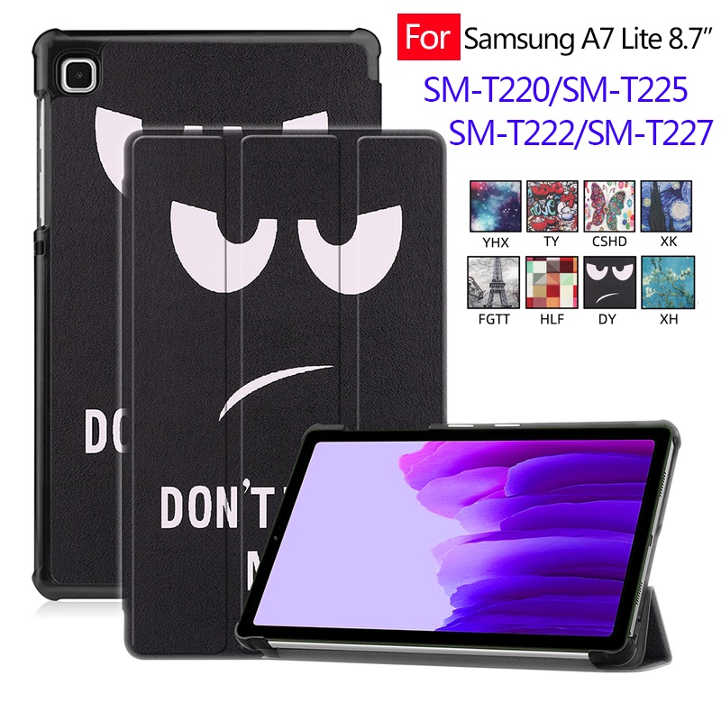 Casing Flip Lipat Pu Motif Print Kartun Untuk Samsung Galaxy Tab A7 Lite 8.7inci SM-T220 SM-T225