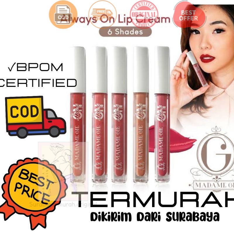 ❤⭐ Surabaya murah original ❤⭐- always on lip cream madame gie  TERMURAH-7