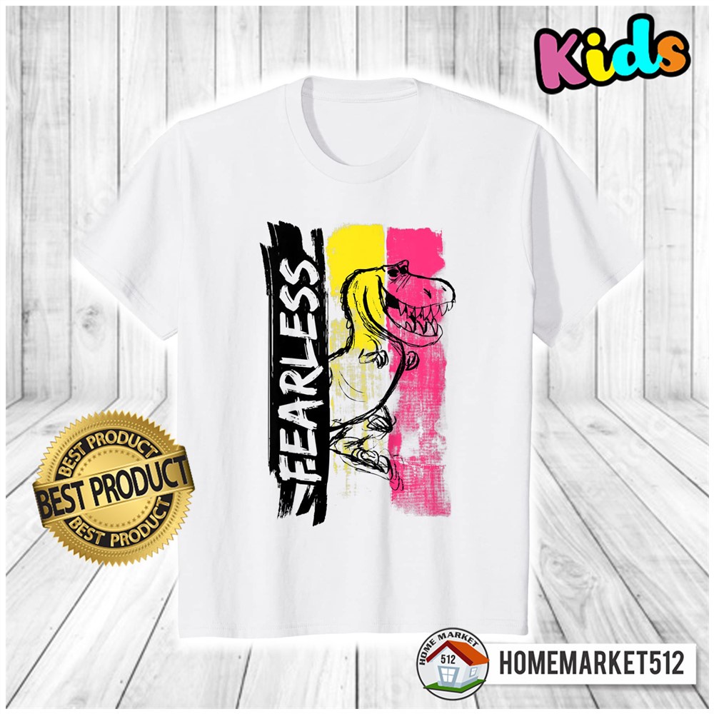 Kaos Anak Good Dinosaur Fearless Graphic T-Shirt Kaos Anak Laki-laki Dan Perempuan Premium SABLON ANTI RONTOK!!!!! | HOMEMARKET512-0