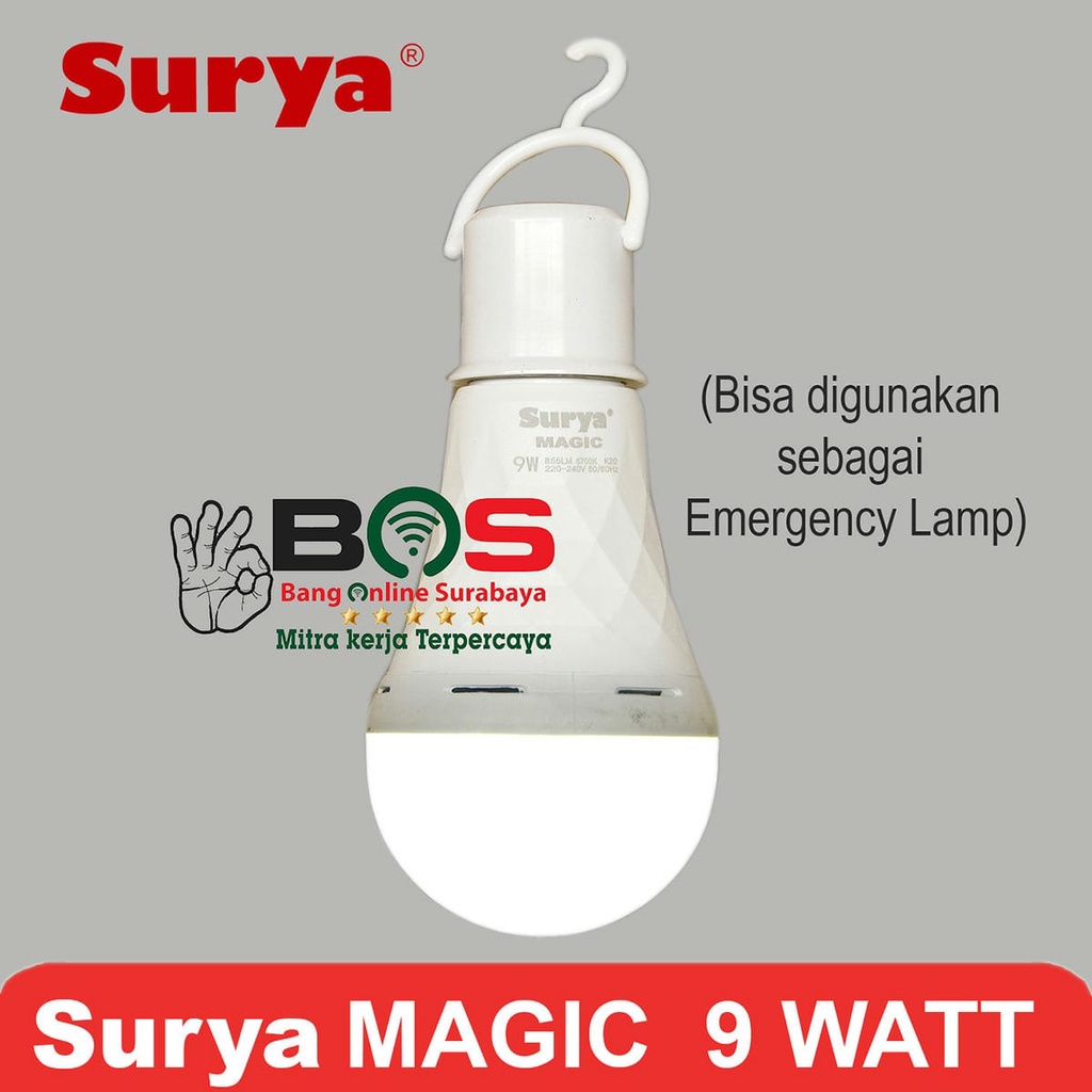 Lampu LED Bulb SURYA Magic Lamp Cahaya Putih 9 Watt LED Bohlam Surya