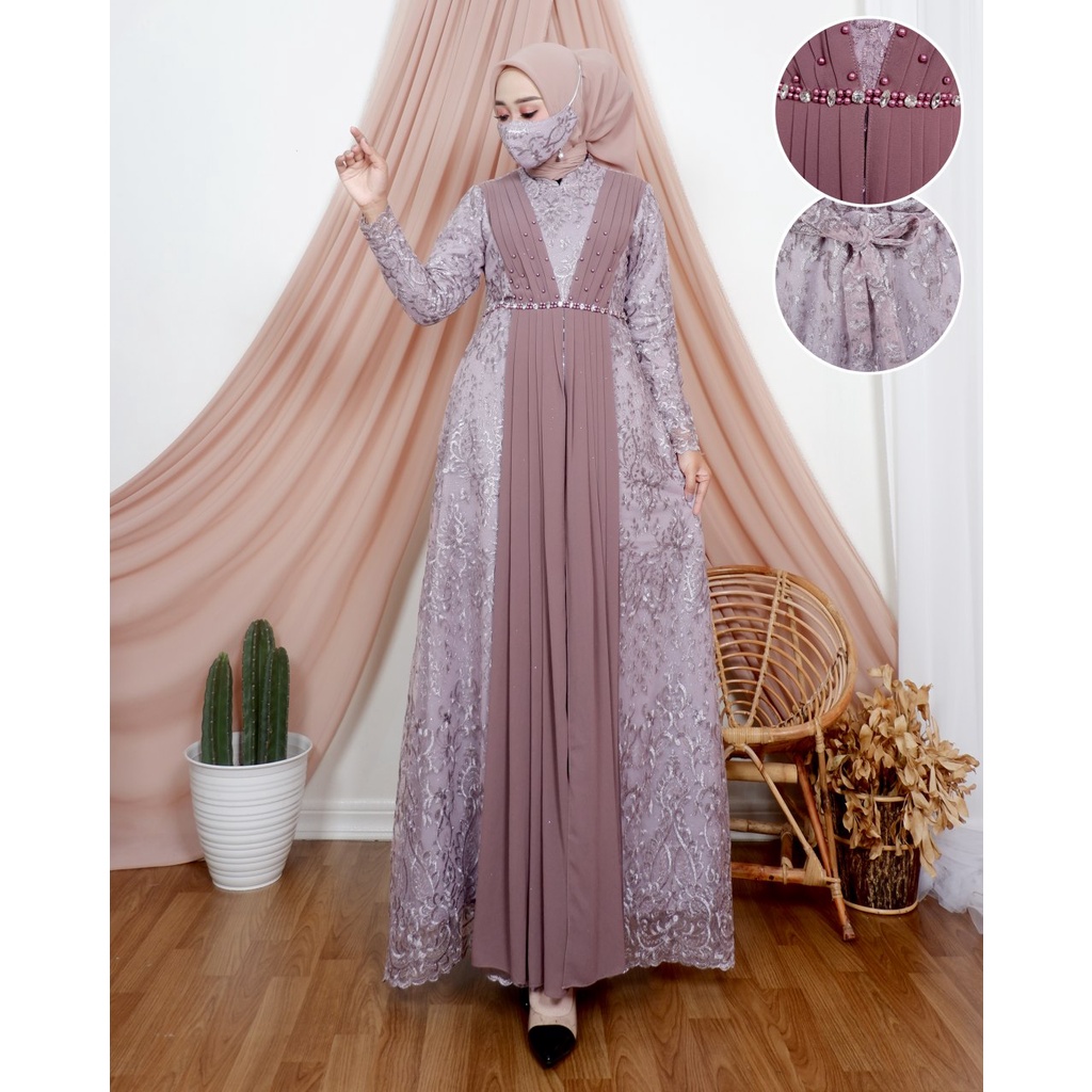 Kadai.baju / Gamis brukat tulle / Gamis kondangan / Gamis modern / Savana dress