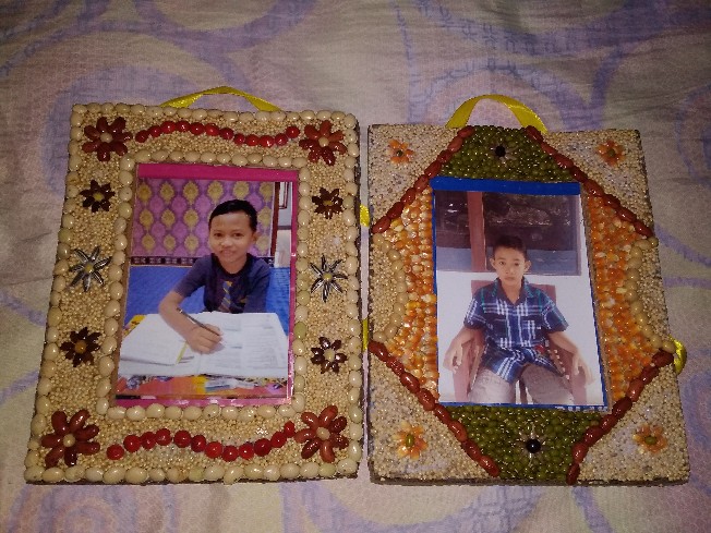 [free Dus & Free Bubblewrap] Kolase Biji Bingkai Foto Dari Kardus Bekas 4r Dengan Mika