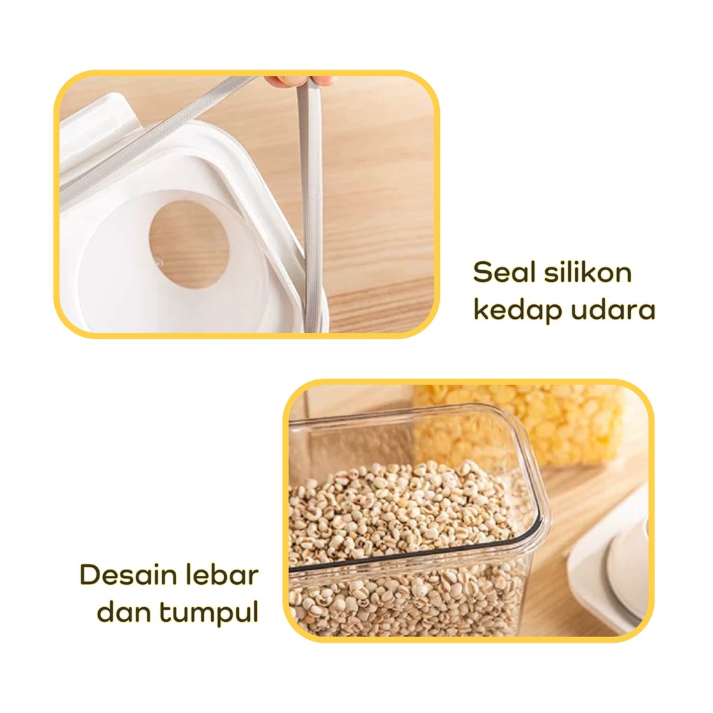 【IKONE】KATO Toples Cereal Penyimpanan Serbaguna Makanan Dry Food Container Toples Beras Biji-bijian Tempat Penyimpanan Beras