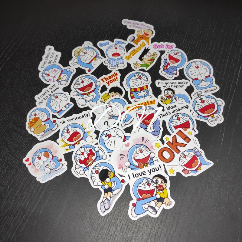 

isi 25 pcs stiker kertas doraemon minimalis stiker aksesoris