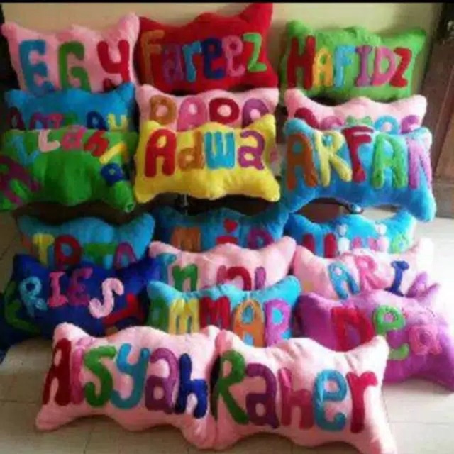 bantal nama / guling nama / guling pensil nama