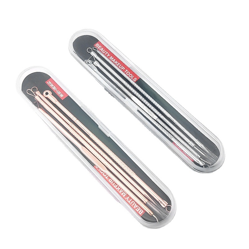 WJ1473 Pinset Komedo Set 4 IN 1 Alat Pencet Jerawat Isi 4 Pcs Stainless Steel