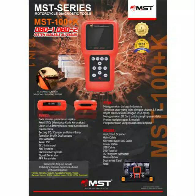 Scanner injection motor alat injeksi motor murah master zeus mst 100 + kawasaki universal
