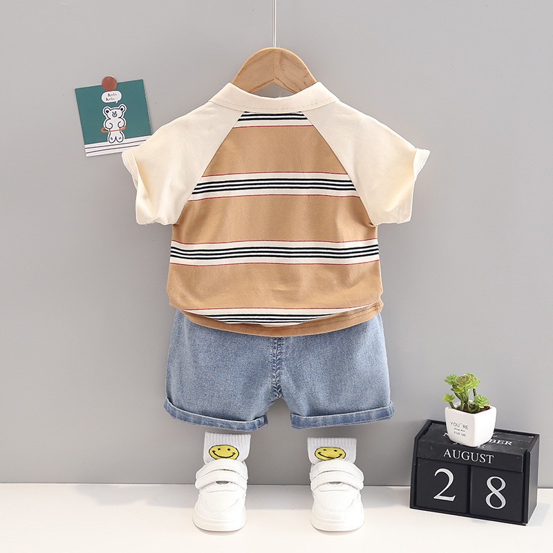 1-5thn | Setelan Tshirt + Celana (1 set) Laki-laki Bayi Anak Pakaian anak Kaos Bayi Catalog Q Xuanli