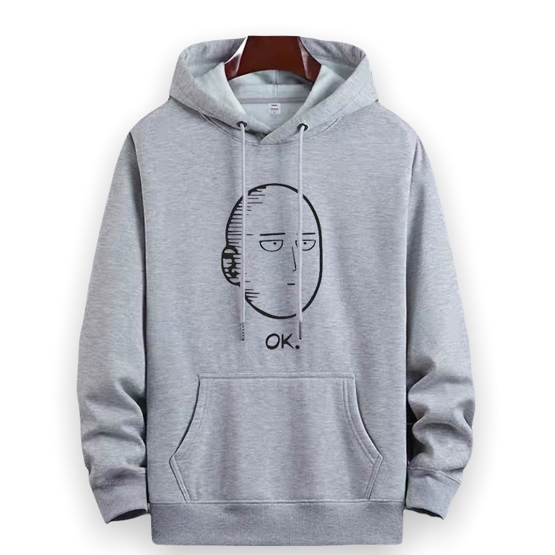 Lilipop.id Sweater Hoodie Pria Saitama One Punch Man Jumper Outwear