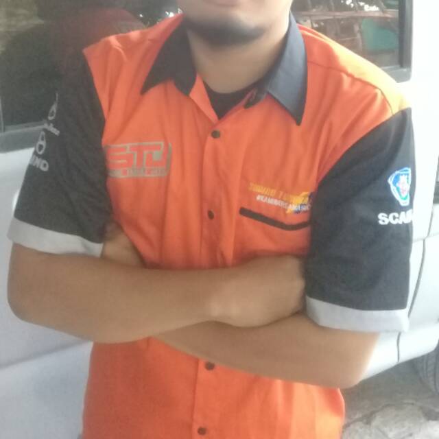 Kemeja STJ kemeja sudiro tungga jaya warna orange terbaru