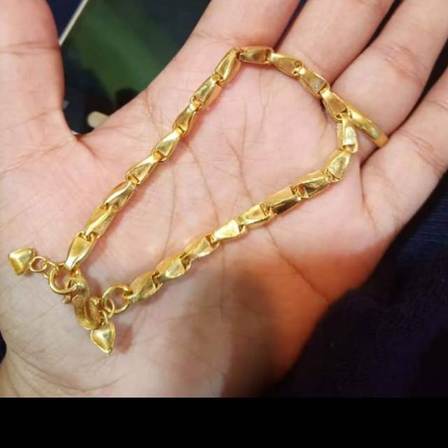GelaNg Padi laPis Emas 24k dan Kristal, d jamin warna emas ORI