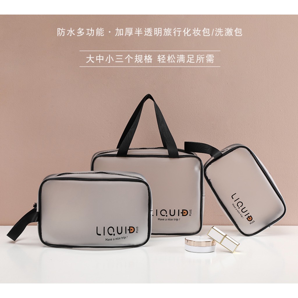 WRF69 Tas Cosmetic Toiletries Bag LIQUID TPU Waterproof Travel Multifunction Bag TKM