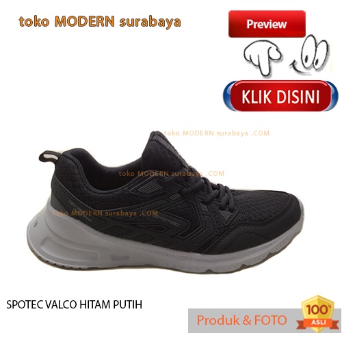 SPOTEC VALCO HITAM PUTIH sepatu pria sepatu casual sneakers