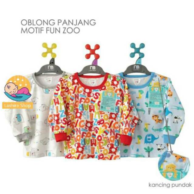 LIBBY Baju Bayi Kaos Oblong Lengan Panjang Motif Polkadot Bigdot Baloon S M L 3 pcs
