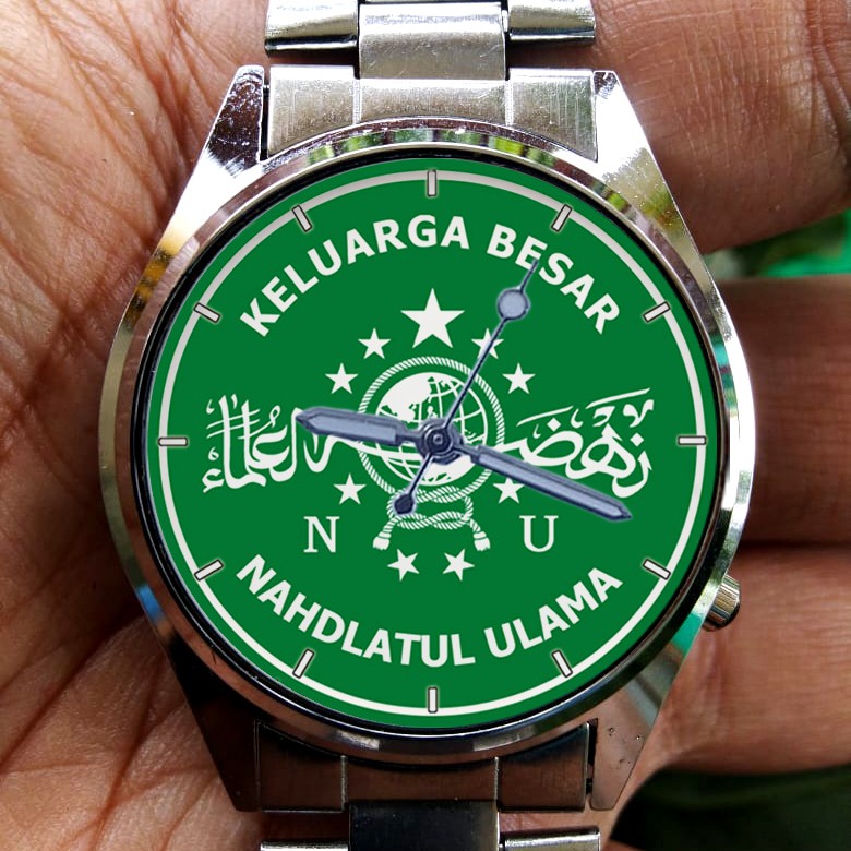 Jam Tangan Custom Besi Stainless Keluarga Besar NU Nahdatul Ulama