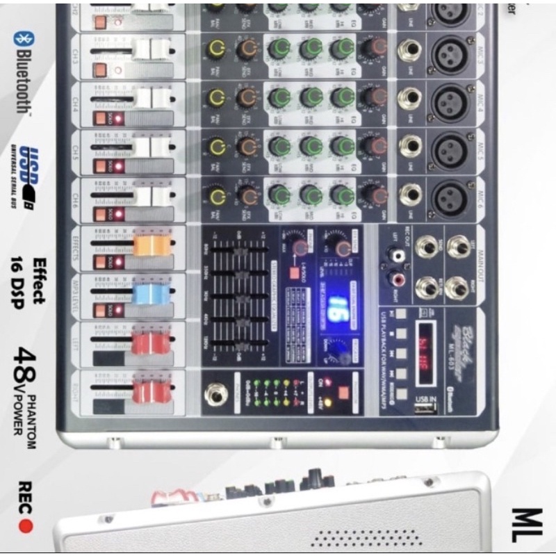 Power Mixer Blackspider ML-603 (6 Channel) original reverb