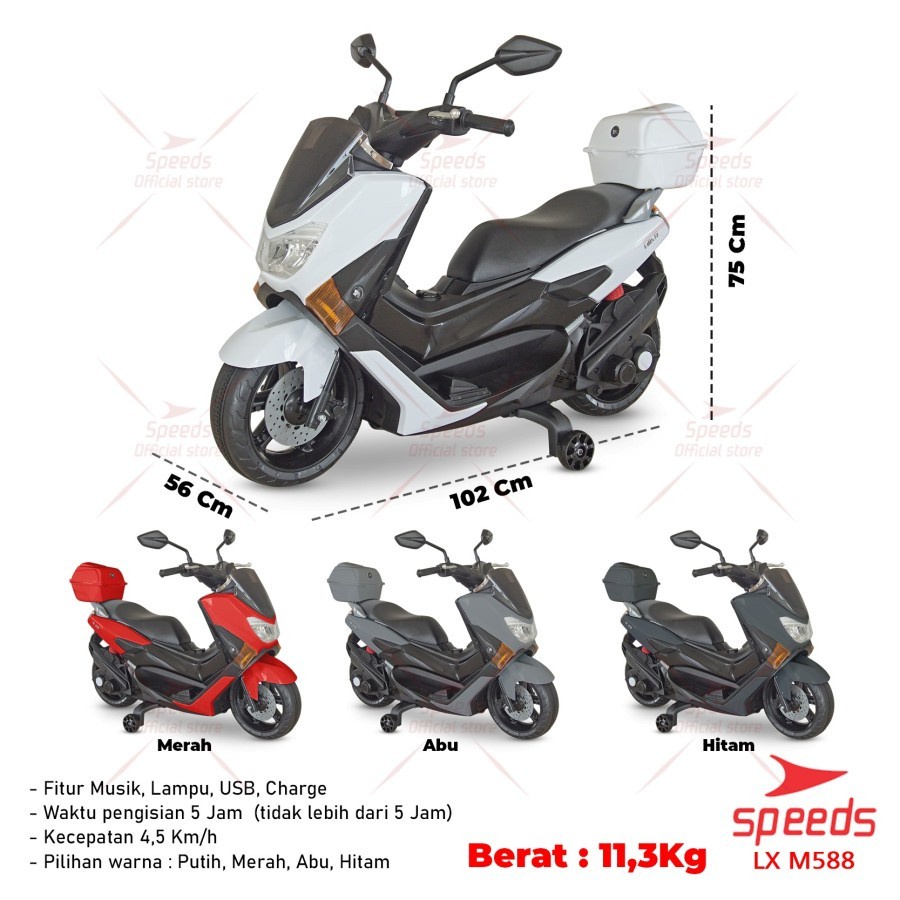 Mainan Anak Motor Aki Anak PMB M588 YAMAHA NMAX Murah SNI Original