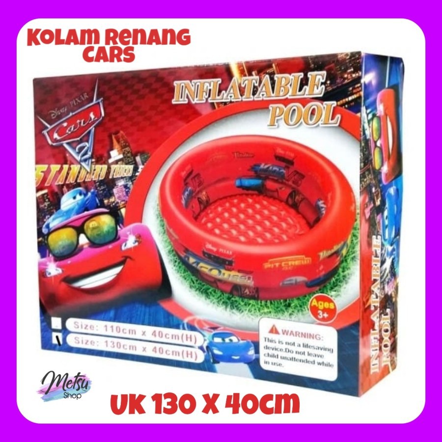 Mainan Anak Kolam Renang Balon Tiup Pompa Karakter Cars Merah Keren