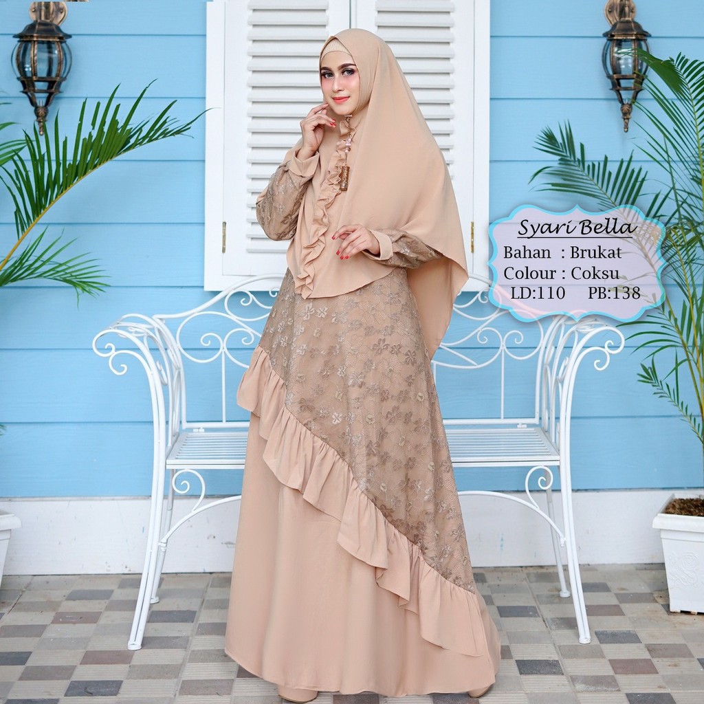01 TK SYARI BRUKAT BELLA # Busana Muslim Baju Pakaian Gamis Maxi Dress Baru Murah Grosir TanahAbang