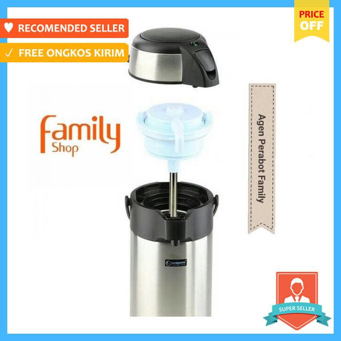 Shuma Vacuum Airpot (Termos Pencet) Stainless 2 Liter Tahan Panas - Bekal - Botol Minum & Termos