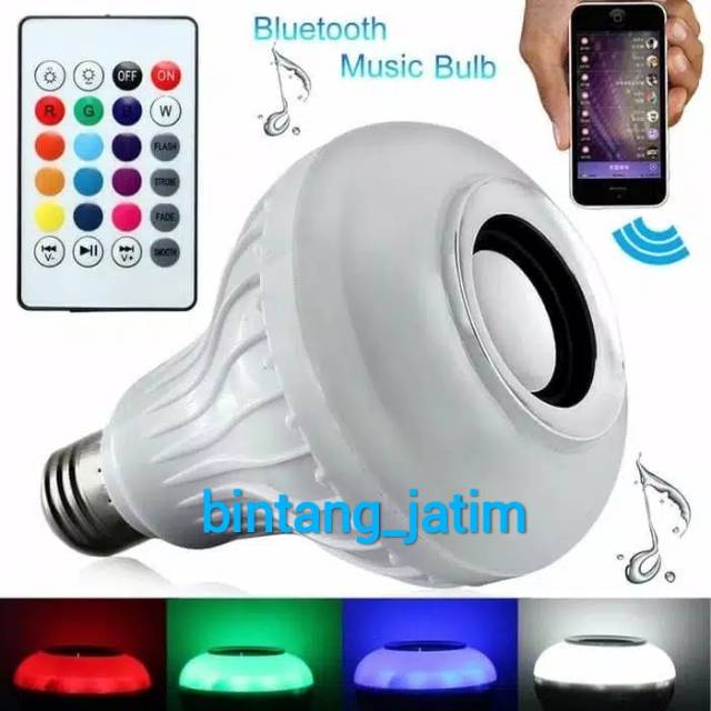 Bohlam Speaker Musik Bluetooth 2 in 1 - Lampu Speaker LED