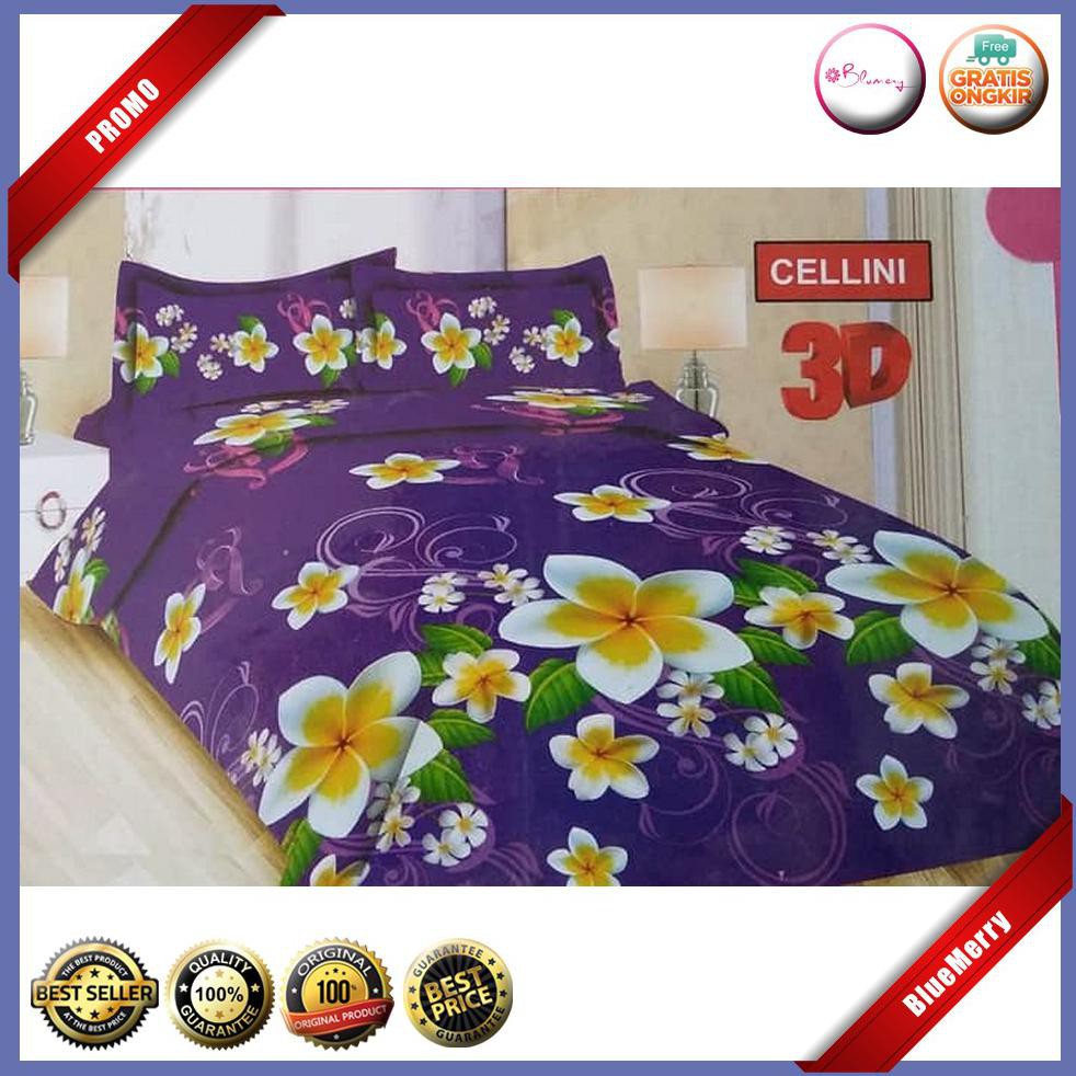 Sprei Bonita Cellini No.1 King 180 Seprai Bunga Kamboja Kuning Putih BMSC916