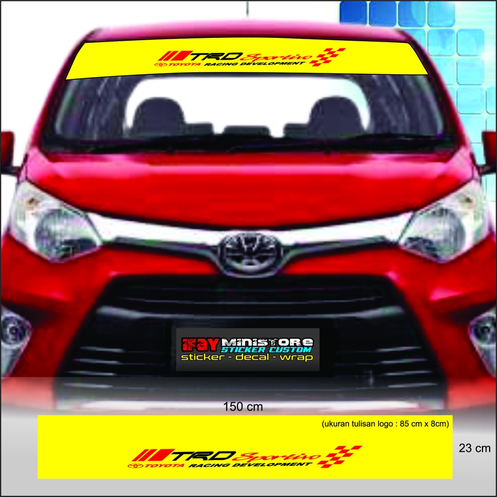 stiker kaca mobil depan TRD