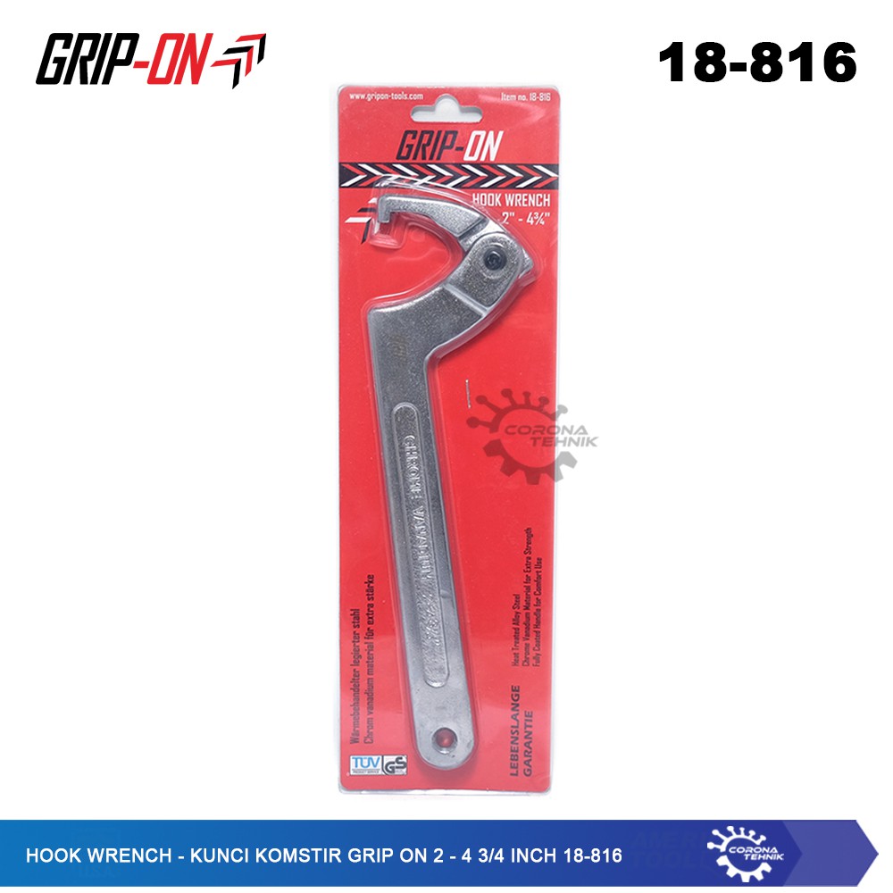 Kunci Komstir Grip On 2 - 4 3/4 Inch 18-816 - Hook Wrench