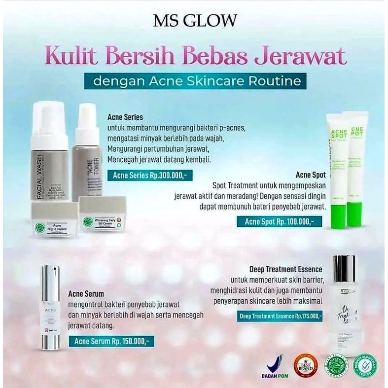 Paket Acne+Acne Spot Treatment[Jerawat Batu/Radang/Nanah] MS GLOW.