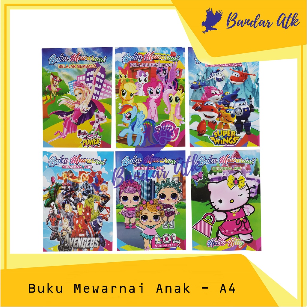 

COLORING BOOK A4 Buku Mewarnai BW A4 - RANDOM [1 PCS]