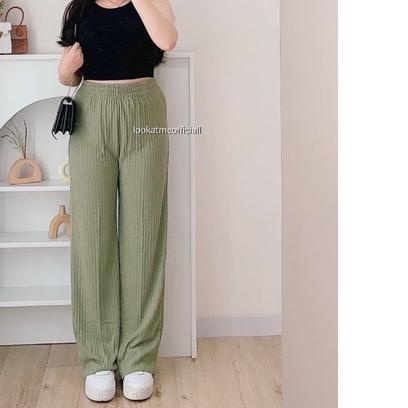 ➨ Lookatmeofficial • Celana Kulot Knit Kiyora Premium Long Pants ✭