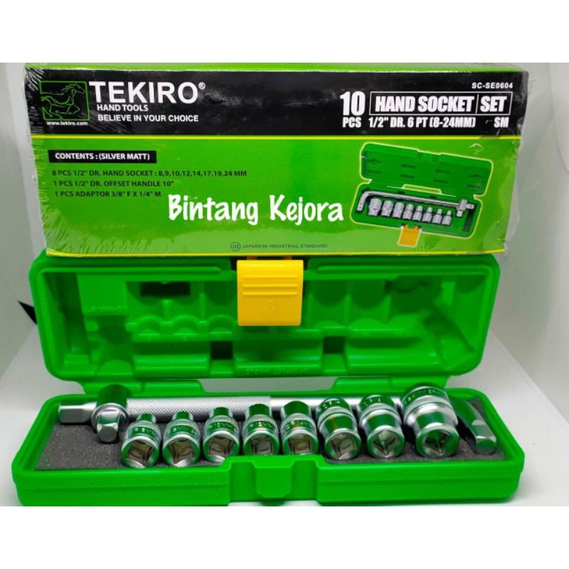 KUNCI SOK SOCK SHOK SOCKET L 8 -24MM SET 10PCS TEKIRO